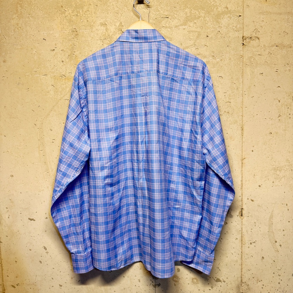 Peter Millar Clayton Shirt Mens XL Blue Pink Plaid Cotton Summer Preppy Coastal - Picture 2 of 8